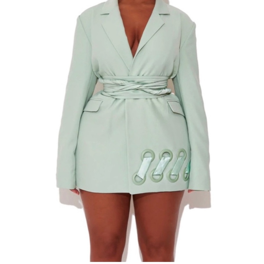 Mint Oversized Blazer Jacket Dress